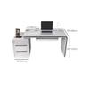 CraftThink Writing Desk, Contemporary White Writing Desk with Drawers and Wood Top, Computer Desk Study Table Work Table for Home Office, Without Chairs with Keyboard Tray 63" L x 23.5" W x 29.5" H view 2