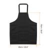 HARFINGTON 4pcs Kitchen Cooking Aprons 75x65cm Polyester Artist Painting Apron with 2 Pockets for Women Men Chef Home Kitchen Restaurant Craft Garden Cooking, Black view 2