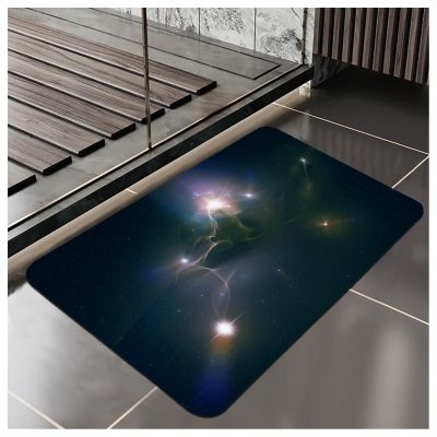 NEVKA Diatomaceous Bath Rug 3x5ft, Thin Soft Absorbent Mat, Rubber Backing Quick Dry Mats, Washable Rugs for Shower Floor, Bathroom Runner Bathmat Home Decor, Multi/Olive/Black