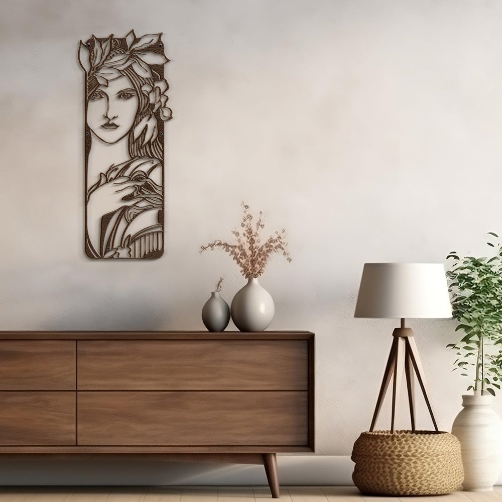 SIGNLEADER Metal Wall Art Decor Women and Flower Modern Abstract Wall Sculpture Hangings Home Decoration for Living Room, Bedroom, Bathroom, Kitchen, Outdoor - 36" Bronze