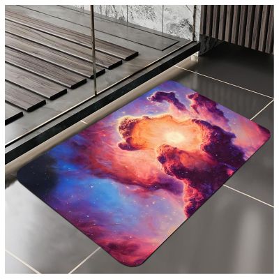 Modern Diatom Bath Rug, Comfortable and Absorbent Bathroom Mat Rugs, Machine Washable, Non-Slip Carpet Runner for Tub, Shower, and Bath Room(3x5ft/36x60in/90x150cm, Multi/Pale Violet Red)