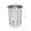 DUTTIETY Flatware Organizers Stainless Steel, 6 Holes Cylinder Flatware Organizer, Silver Cylinder Flatware Silverware Utensil Holder Caddy view 2