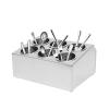 DUTTIETY Flatware Organizers Stainless Steel, 6 Holes Cylinder Flatware Organizer, Silver Cylinder Flatware Silverware Utensil Holder Caddy view 4