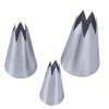 3 Pcs Cake Piping Nozzles Open Star Cupcake Piping Tips Cream Icing Dispensers Party Decorations Icing Nozzles Set view 1