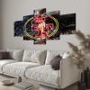(60X100CM/5PCS) Frame Canvas Print Poster - American football San Francisco Field Stadium with Neon 49ers badge - Brandon Aiyuk Player Wall Art for Home and Office Decor view 3