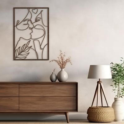 SIGNLEADER Metal Wall Art Decor Woman's Face Shape Modern Abstract Wall Sculpture Hangings Home Decoration for Living Room, Bedroom, Bathroom, Kitchen, Outdoor - 18" Bronze