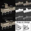LIGUOYI Curtain Track Set with Hooks, Ceiling Track, Wall Track 50cm to 600cm Durable Metal Curtain Track Black Gold White, No Noise Curtain Pulleys, for Windows, Partitions view 4