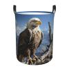 A lone eagle Laundry Basket with Handle Waterproof Laundry Hamper Portable Circular Dirty Clothes Hamper Foldable Storage Basket Lightweight Organizer Basket for Bathroom Bedroom view 2