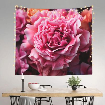 GFLFMXZW Bright Rose Tapestry Wall Hanging for Living Room Decoration Wall Tapestry Wall Decoration Tapestries for Bedroom Aesthetic Wall Decor Tapestries for Dorm Room background (60 X 51 Inches)