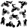 WOYINIS Dirt Bike Wall Stickers Motocross Jumping Riders Wall Decals Peel and Stick Sporter Silhouette Wall Decals Sport Stickers for Kids Room Playroom view 2