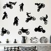 WOYINIS Dirt Bike Wall Stickers Motocross Jumping Riders Wall Decals Peel and Stick Sporter Silhouette Wall Decals Sport Stickers for Kids Room Playroom view 4