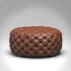 ESRADA Unstuffed Pouf Set Round Pouf Seat, Faux Leather Floor Pouf Footrest for Chair, Sofa, Couch, Bench brown-150x40cm view 1