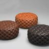 ESRADA Unstuffed Pouf Set Round Pouf Seat, Faux Leather Floor Pouf Footrest for Chair, Sofa, Couch, Bench brown-150x40cm view 4