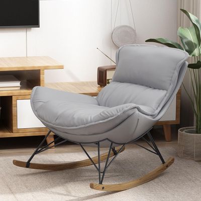 VIYOLI Comfy Living Room Chairs,Outdoor Patio Furniture,Patio Chairs,Rocking Chair,Patio Chairs,Comfy Chair for Bedroom,Chairs Living Room,Recliner for Living Room, Nursery, Bedroom (Color : Gray)