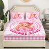 Western Cowgirl Kids Sheet King Size,Stars Cowboy Rustic Farmhouse Bedding Set,Girls Women Room Decor,Geometric Grids Patchwork Pink Dreamy Chic Bed Sheet Set 4pcs(Fitted + Flat + 2 Pillowcases) view 3