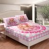 Western Cowgirl Kids Sheet King Size,Stars Cowboy Rustic Farmhouse Bedding Set,Girls Women Room Decor,Geometric Grids Patchwork Pink Dreamy Chic Bed Sheet Set 4pcs(Fitted + Flat + 2 Pillowcases) view 4