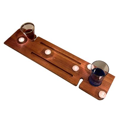 Handmade Wooden Bathtub Tray - 3 Different Size Options - Rustic Structure - Water Insulator - Bath Tray Caddy with Wine Glass Holder (28", BLACK BROWN)