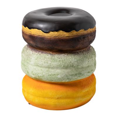 Algado Simulated Food Stool, Soft Resin Retro Fun Decorative Low Food Shoe Changing Stool for Hallway, Office, Lounge, Dorm Room (Coffee Donut)