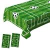 2 Pack Green Soccer Table Cloth Plastic Soccer Party Decorations Tablecloth Disposable Sports Theme Party Table Covers Soccer Theme Table Cloth for Birthday, Outdoor Picnic, Party Supplies 54 x 108 In view 1