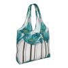AMAZWI Teal Grey And White Floral Canvas Tote Bag,Kitchen Reusable Grocery Bags,Work Handbag Tote,Weekender Bag Shopper Handbag view 2