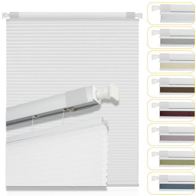Sulugood Top Down Bottom Up Cordless Cellular Shades No Tools No Drill Blinds Light Filtering Shades for Windows Easy to Install.White.24.5" W x 72" H