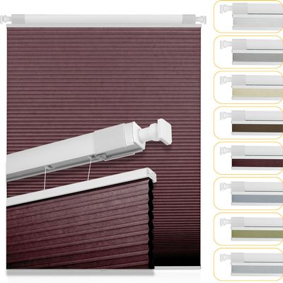 Sulugood Top Down Bottom Up Cordless Cellular Shades No Tools No Drill Blinds Blackout Shades for Windows Easy to Install. Classic Red.25.5" W x 48" H