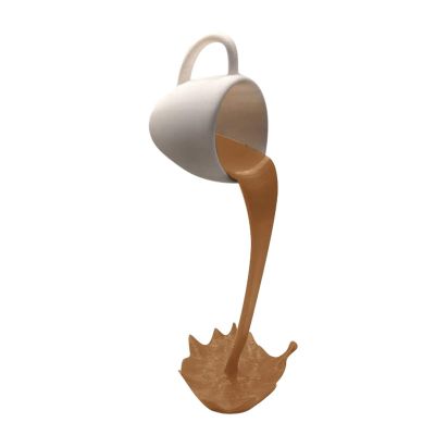 Statue DecorationsMemorial GiftHome Decorative Sculptures/Figurine Statue Decor Floating Spilling Coffee Cup Sculpture Kitchen Decoration Spilling Magic Pouring Splash Creative Desktop Decor Home De