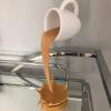 Statue DecorationsMemorial GiftHome Decorative Sculptures/Figurine Statue Decor Floating Spilling Coffee Cup Sculpture Kitchen Decoration Spilling Magic Pouring Splash Creative Desktop Decor Home De view 3