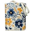 Canvas Tote Bag With Zipper Floral Tote Bag Women Canvas Tote Bag Pocket Handles Double-Sided Pattern Flower Book Tote Shoulder Bag Canvas Bag for Grocery Shopping Travel Commuting Daily College Gifts view 1