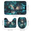 Dunmat Cool Anime Girl Shower Curtain Set for Bathroom 4Pcs Science Fiction Dynamic Music Woman Bathroom Sets with Rugs Toilet Lid Cover Bath Mat Shower Curtain Set with Hooks, Bathroom Decor view 3