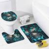 Dunmat Cool Anime Girl Shower Curtain Set for Bathroom 4Pcs Science Fiction Dynamic Music Woman Bathroom Sets with Rugs Toilet Lid Cover Bath Mat Shower Curtain Set with Hooks, Bathroom Decor view 4