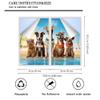 Dunmat Cartoon Cute Dogs Window Film Sun Blocking Modern Ocean Beach Funny Animals House Window Tint Film Adhesive Glass Sticker Coverings for Home Decorative 35.4Wx55.1L-inch x2 Pcs view 2