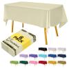 Hereisa Ivory 6 Pack Plastic Table Cloth 54" x 108", Disposable Tablecloths Rectangle Table Cover, Plastic Table Cloths for Parties view 1