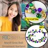Mardi Gras Decoration: Shiny Purple, Green, and Gold Ball Ornament Garland - Festive Decor for Fat Tuesday and Carnival Parties (58 Inches Long) view 2