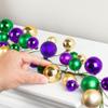 Mardi Gras Decoration: Shiny Purple, Green, and Gold Ball Ornament Garland - Festive Decor for Fat Tuesday and Carnival Parties (58 Inches Long) view 4