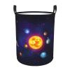 Astronomy Sun Planets Earth Space Laundry Basket Waterproof Collapsible Laundry Hamper with Durable Handle Circular Storage Basket Dirty Clothes Organizer for Living Room Bedroom Bathroom view 1