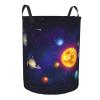 Astronomy Sun Planets Earth Space Laundry Basket Waterproof Collapsible Laundry Hamper with Durable Handle Circular Storage Basket Dirty Clothes Organizer for Living Room Bedroom Bathroom view 2