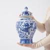 SILINE 13.8 Classic Blue and White Porcelain Vase,Jingdezhen Art Decor Big Vase,China Handmade Ceramic Flower Bottle -JiangjunGuan view 3