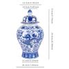 SILINE 13.8 Classic Blue and White Porcelain Vase,Jingdezhen Art Decor Big Vase,China Handmade Ceramic Flower Bottle -JiangjunGuan view 4
