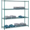 Nexel Poly-Green, 4 Tier, Wire Shelving Starter Unit, 72" W x 14" D x 74" H view 1