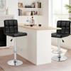 HOMES: Inside + Out Leila PU Leather Adjustable Height Swivel Bar Stools Set of 2, Counter Height Chairs with Backs for Kitchen Island, Breakfast Nook, Home Office, Black view 2