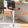 HOMES: Inside + Out Leila PU Leather Adjustable Height Swivel Bar Stools Set of 2, Counter Height Chairs with Backs for Kitchen Island, Breakfast Nook, Home Office, Black view 3