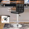 HOMES: Inside + Out Leila PU Leather Adjustable Height Swivel Bar Stools Set of 2, Counter Height Chairs with Backs for Kitchen Island, Breakfast Nook, Home Office, Black view 4