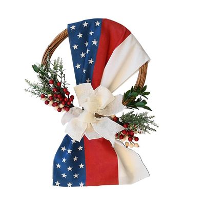 Wreath Door Garland Blue 20x14 in Decorations 4th of July Garland Red Garland 4th of July Decorations Outside Independence Day Garland Flower Branch Rattan Red White Blue