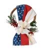 Wreath Door Garland Blue 20x14 in Decorations 4th of July Garland Red Garland 4th of July Decorations Outside Independence Day Garland Flower Branch Rattan Red White Blue view 1