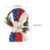 Wreath Door Garland Blue 20x14 in Decorations 4th of July Garland Red Garland 4th of July Decorations Outside Independence Day Garland Flower Branch Rattan Red White Blue view 2