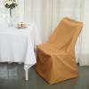 Balsa Circle 10 pcs Gold Lifetime Folding Polyester Chair Covers for Party Wedding Linens Decorations Dining Ceremony Reception Supplies view 2
