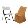 Balsa Circle 10 pcs Gold Lifetime Folding Polyester Chair Covers for Party Wedding Linens Decorations Dining Ceremony Reception Supplies view 3