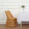 Balsa Circle 10 pcs Gold Lifetime Folding Polyester Chair Covers for Party Wedding Linens Decorations Dining Ceremony Reception Supplies view 4