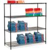 Nexel Black Epoxy, 4 Tier, Wire Shelving Starter Unit, 72"W x 21"D x 63"H view 1
